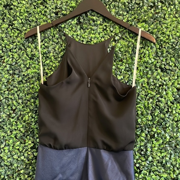 HALSTON HERITAGE
Sleeveless High-Neck Mixed-Media Twist-Drape Evening Gown - Picture 7 of 15